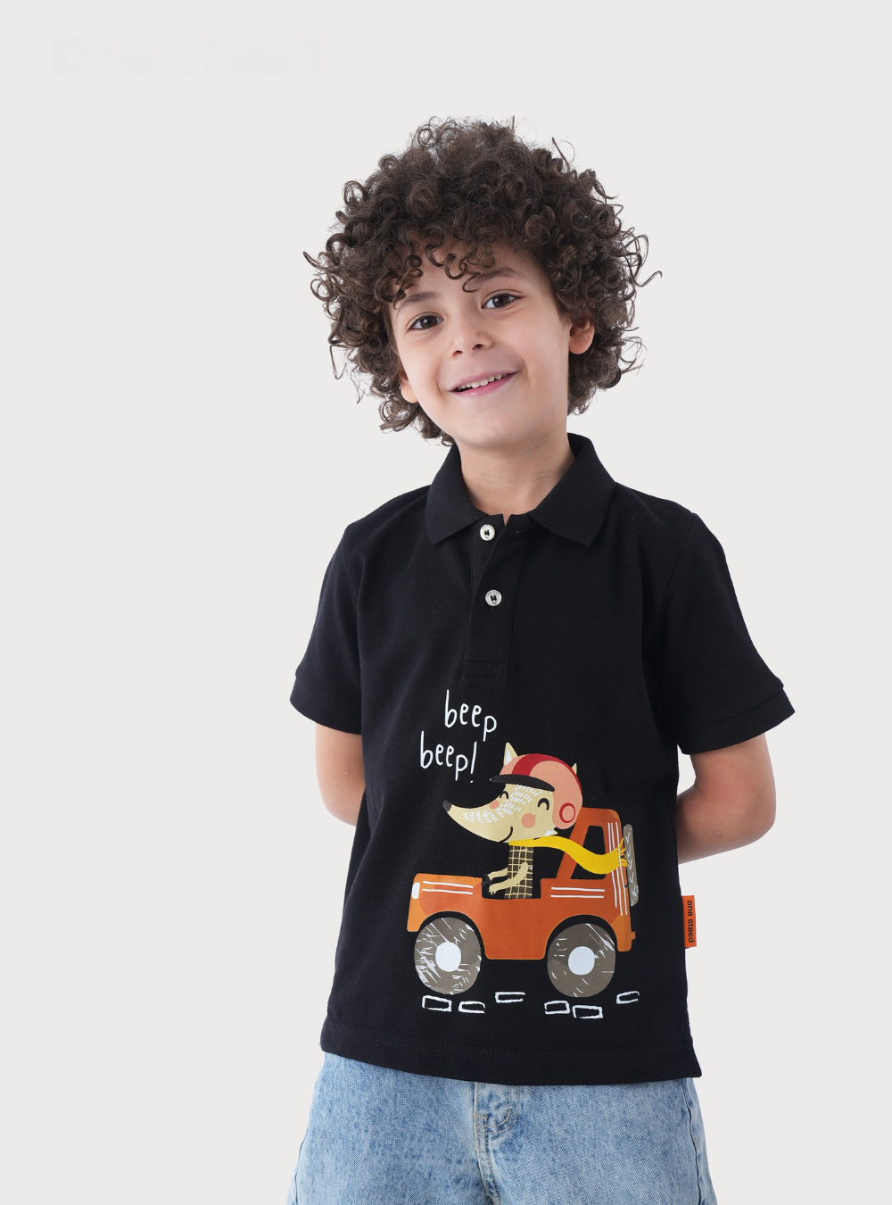 Polo Shirt With Car Print