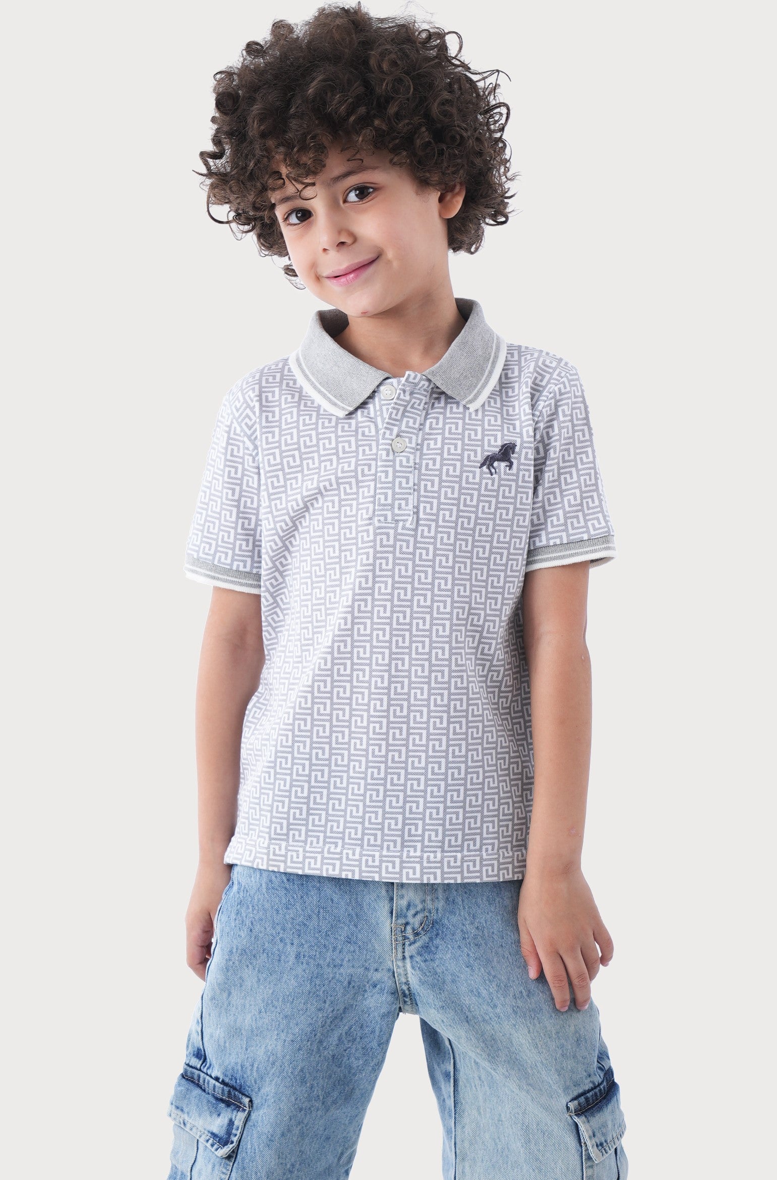 Polo Shirt Trendy Geometric Pattern