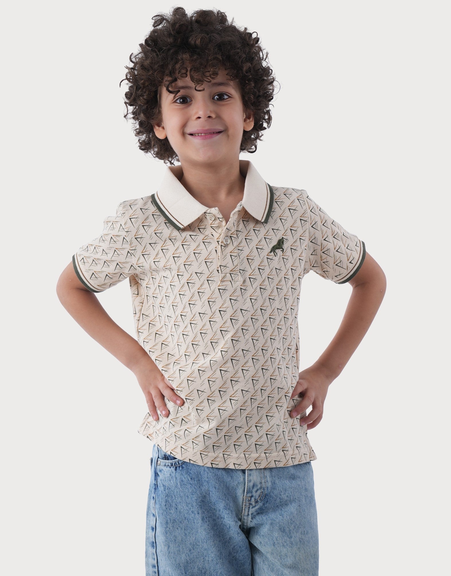 Polo Shirt Geometric Pattern