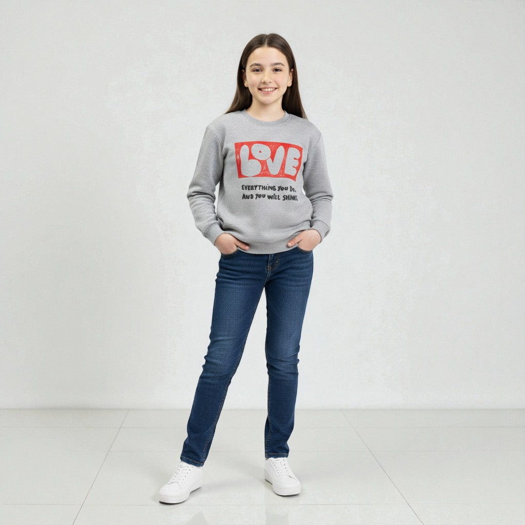 Sweatshirt Print Love On The Chest