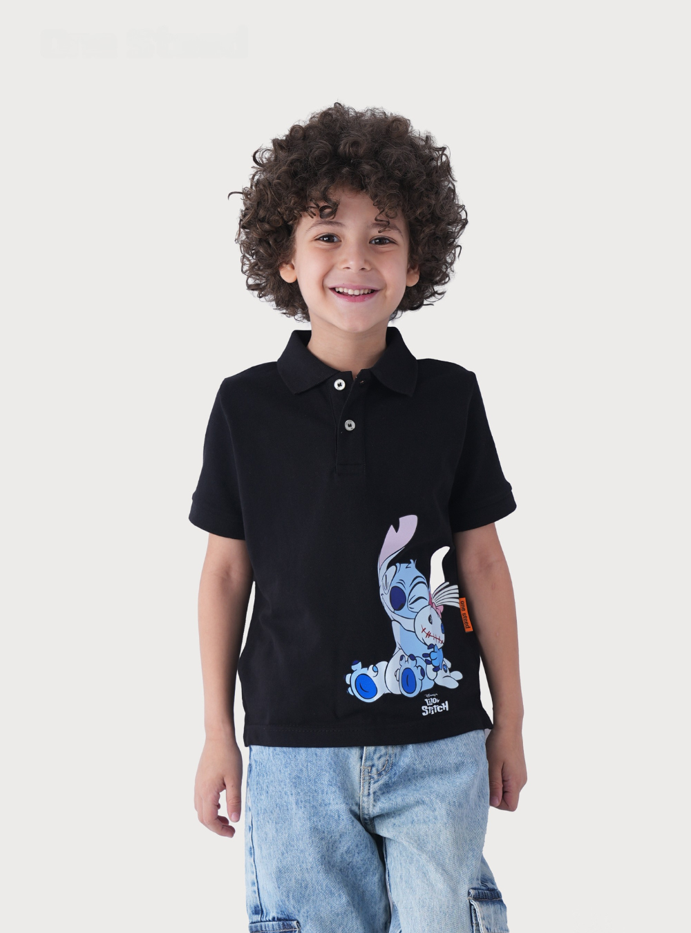 Polo Shirt With Stitch Print