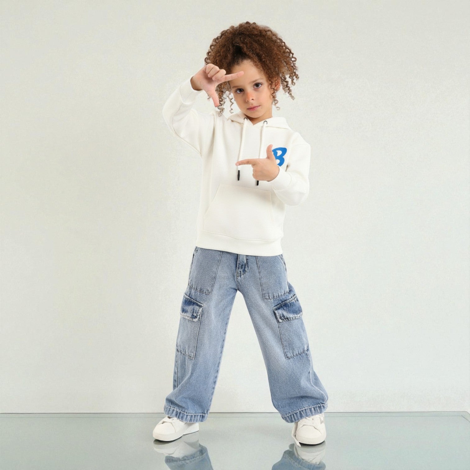 Hoodie with Bold Blue 'Bluey' Back Print