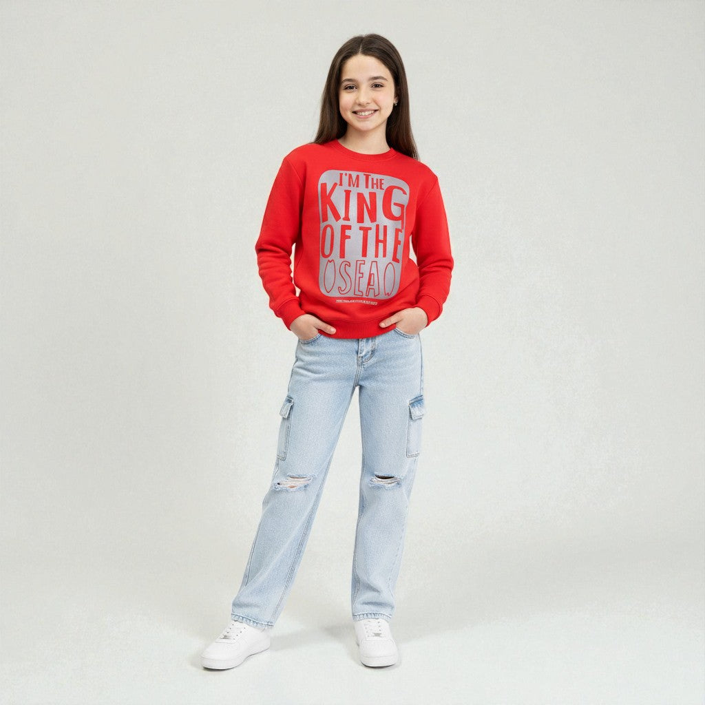 Sweatshirt With Bold Silver Front Print