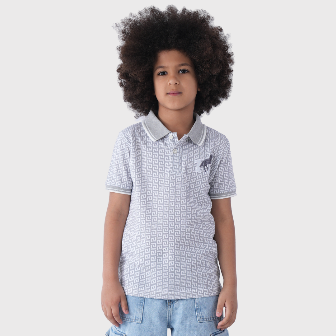 Polo Shirt Trendy Geometric Pattern