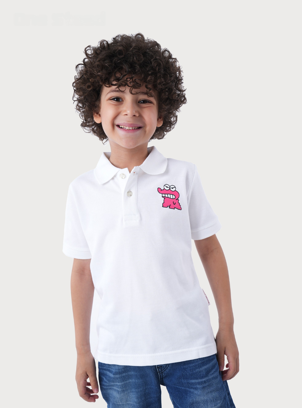Polo Shirt with Colorful Cartoon Print