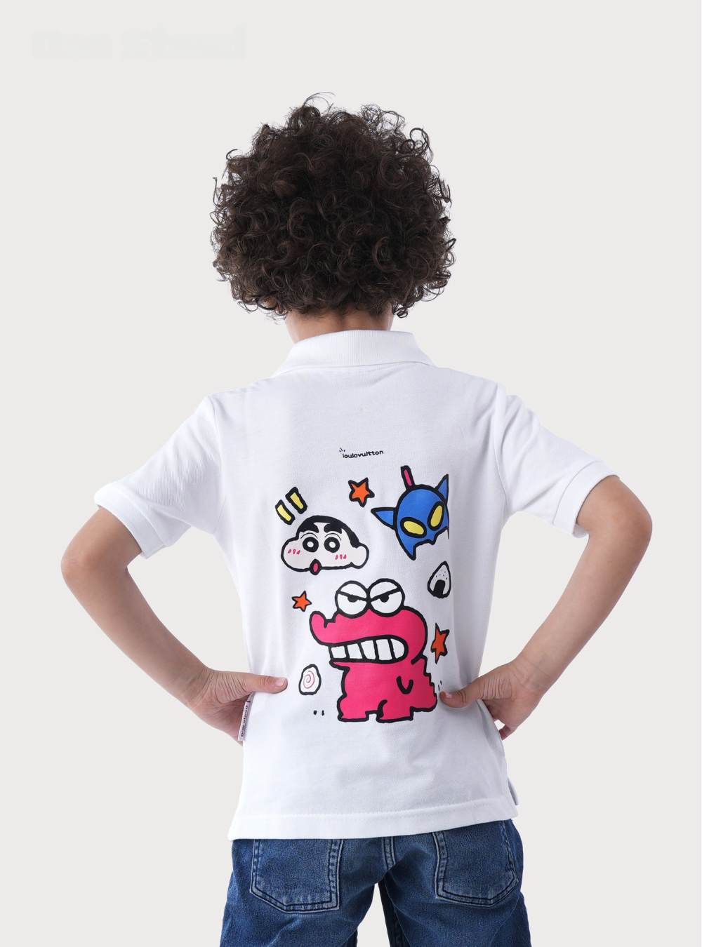 Polo Shirt with Colorful Cartoon Print