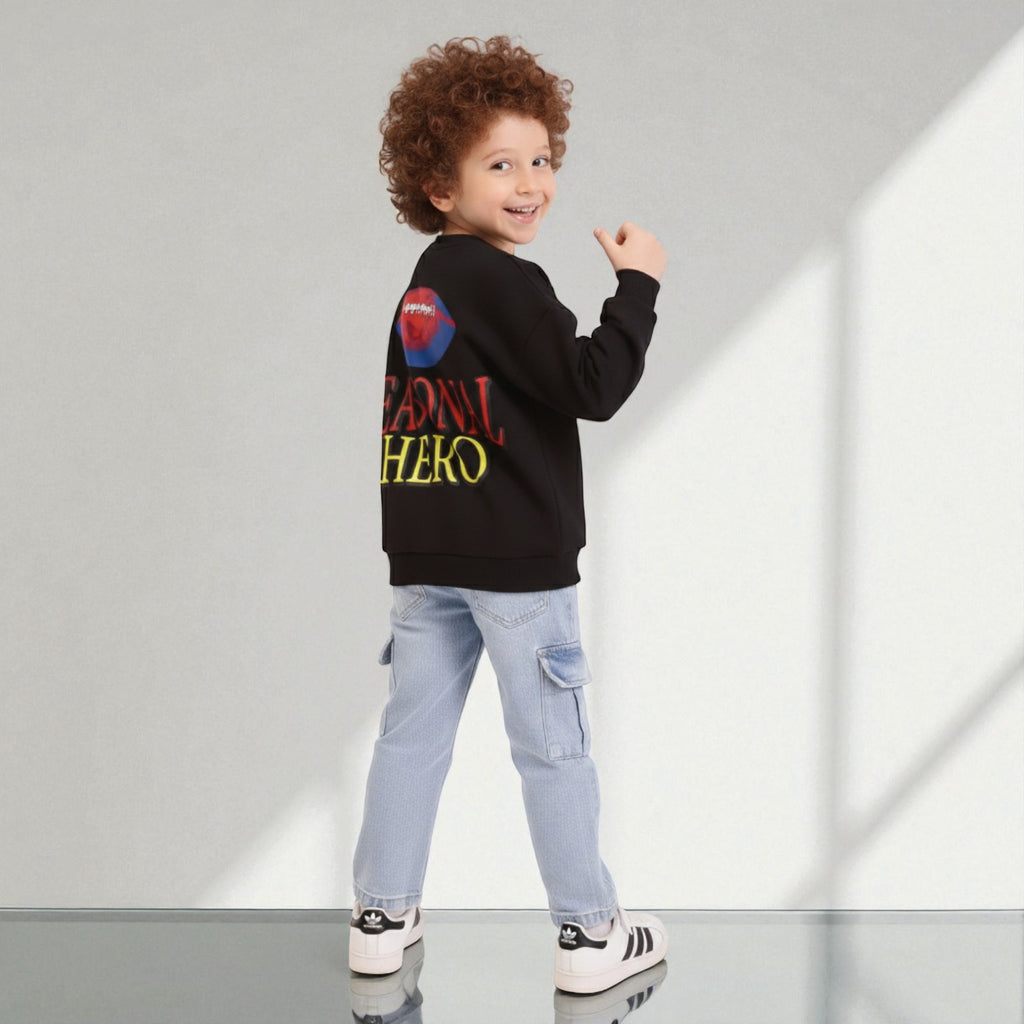 Sweatshirt With Multicolor Football And SEASONAL HERO Back Print