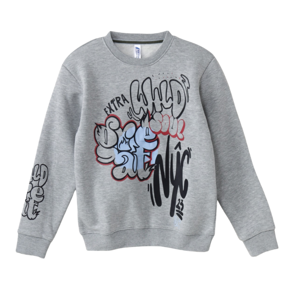 Sweatshirt with Graffiti Print