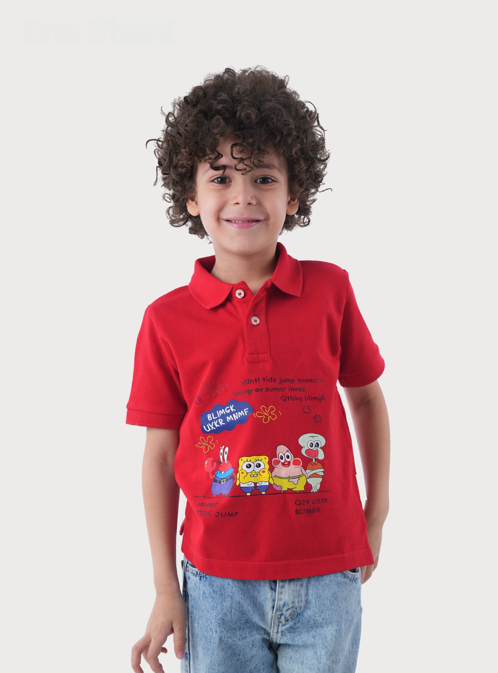 Polo Shirt With SpongeBob SquarePants Cartoon Print