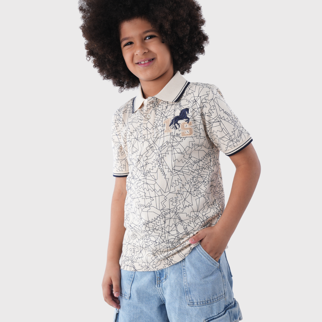 Polo Shirt With A Striking Geometric Pattern