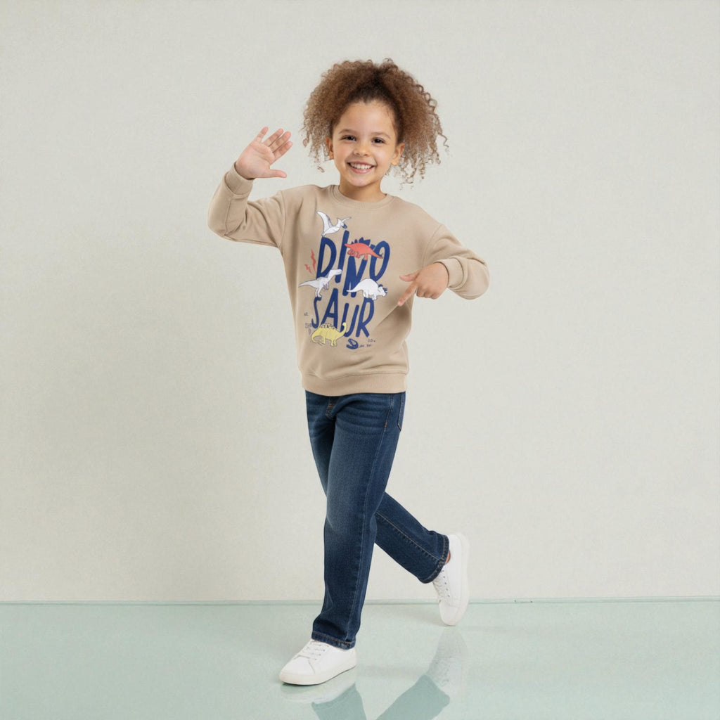 Sweatshirt With Front Print Dinosaur World