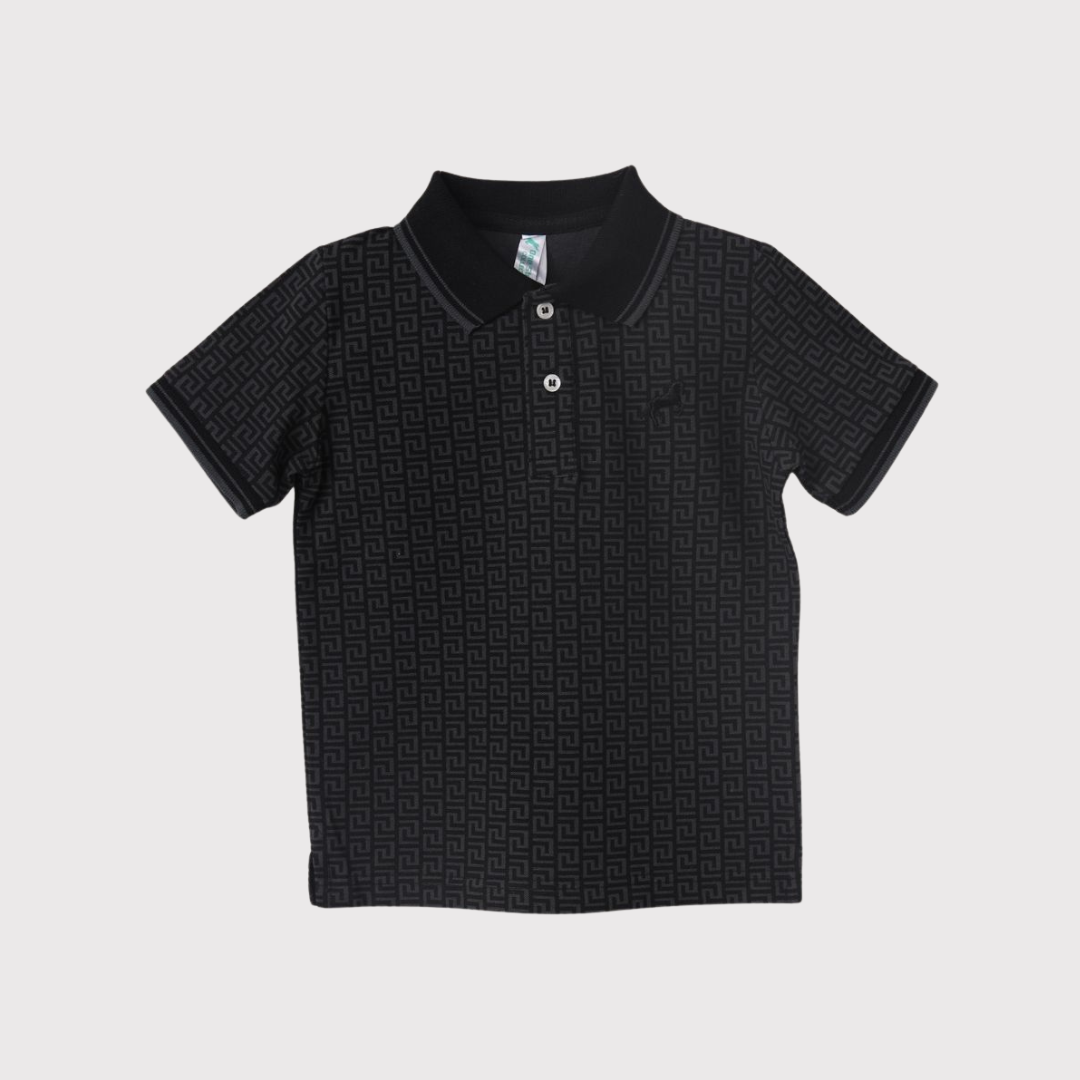Polo Shirt Trendy Geometric Pattern