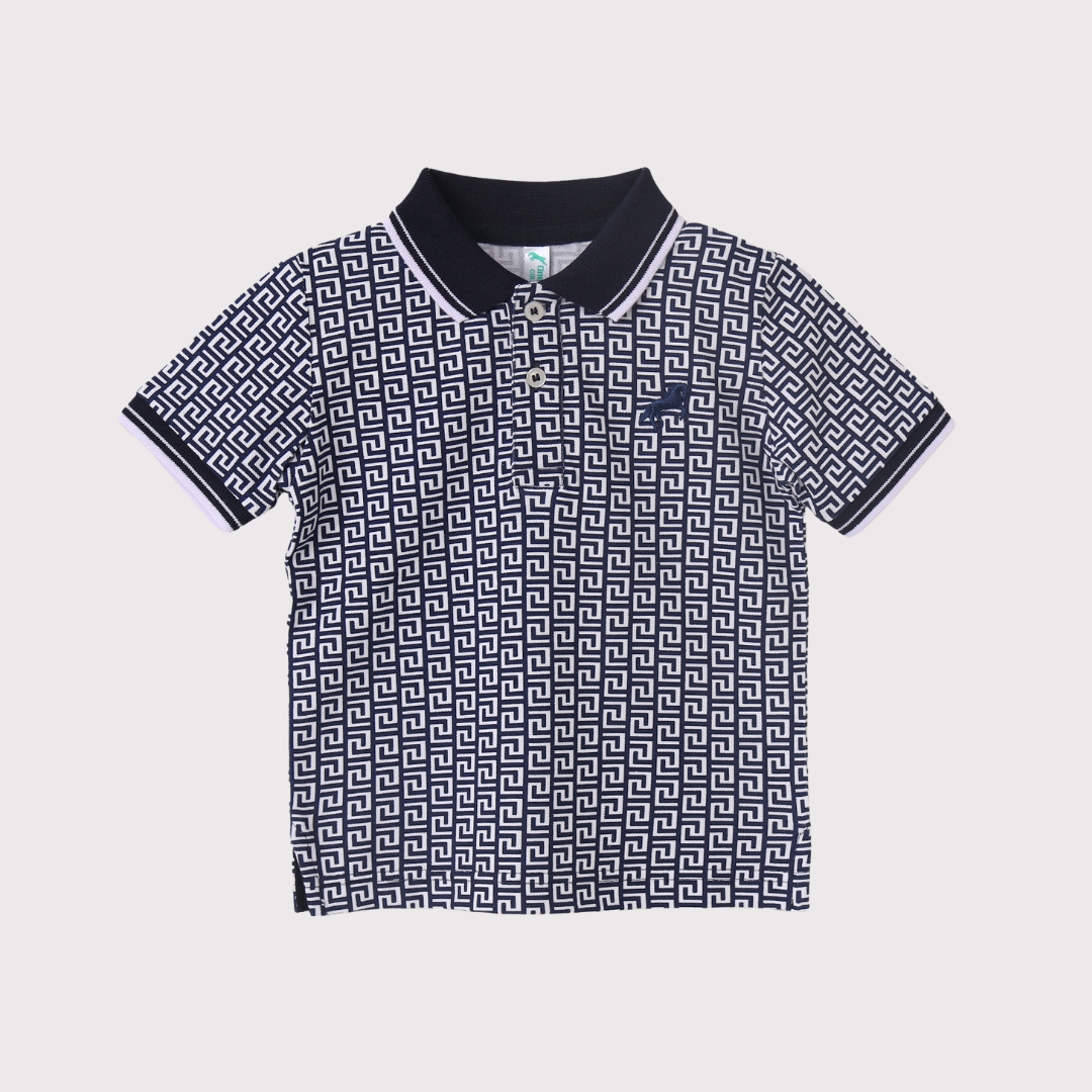 Polo Shirt Trendy Geometric Pattern