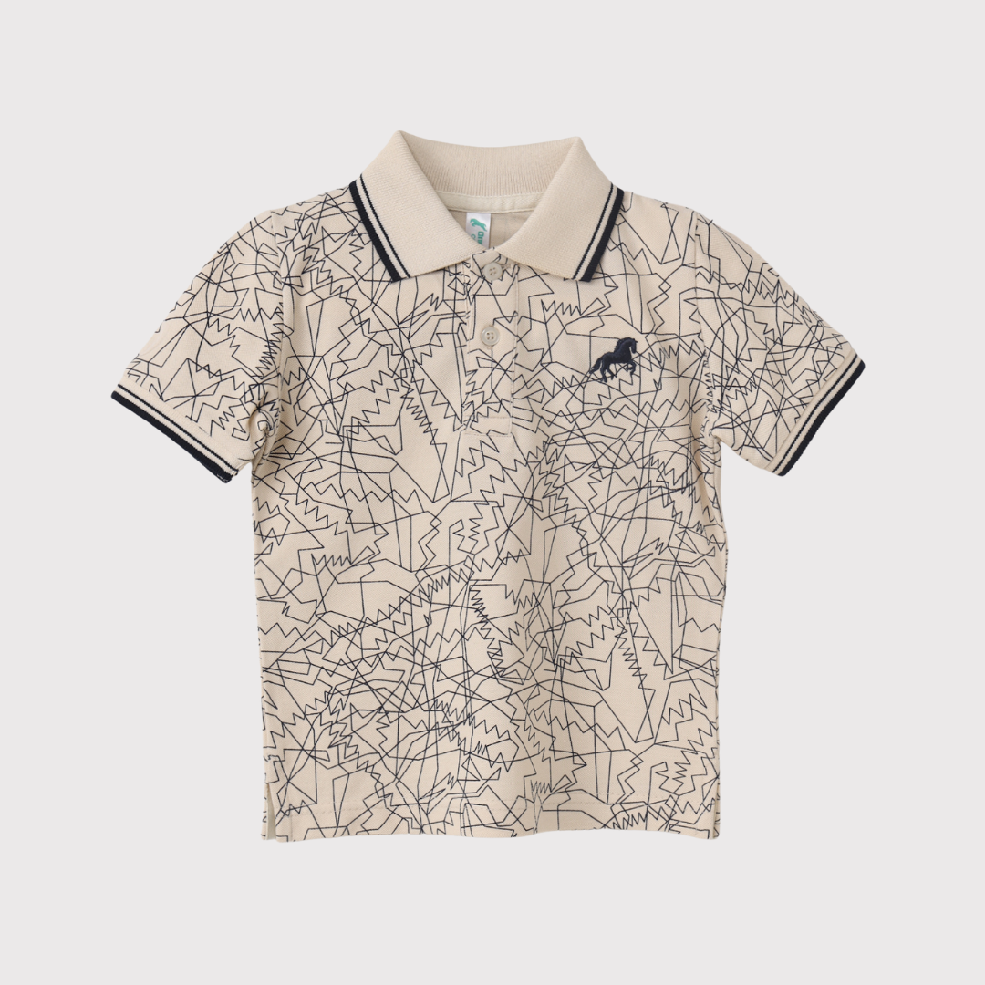 Polo Shirt With A Striking Geometric Pattern.