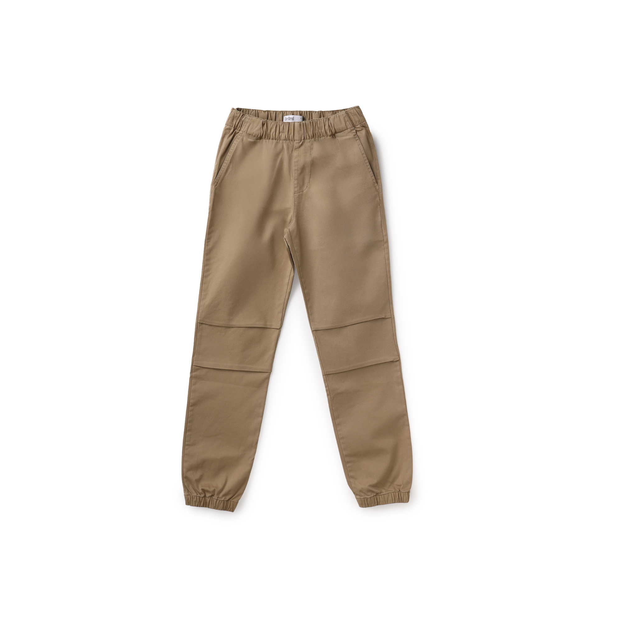 Khaki Jogger Pants With Elastic Waistband