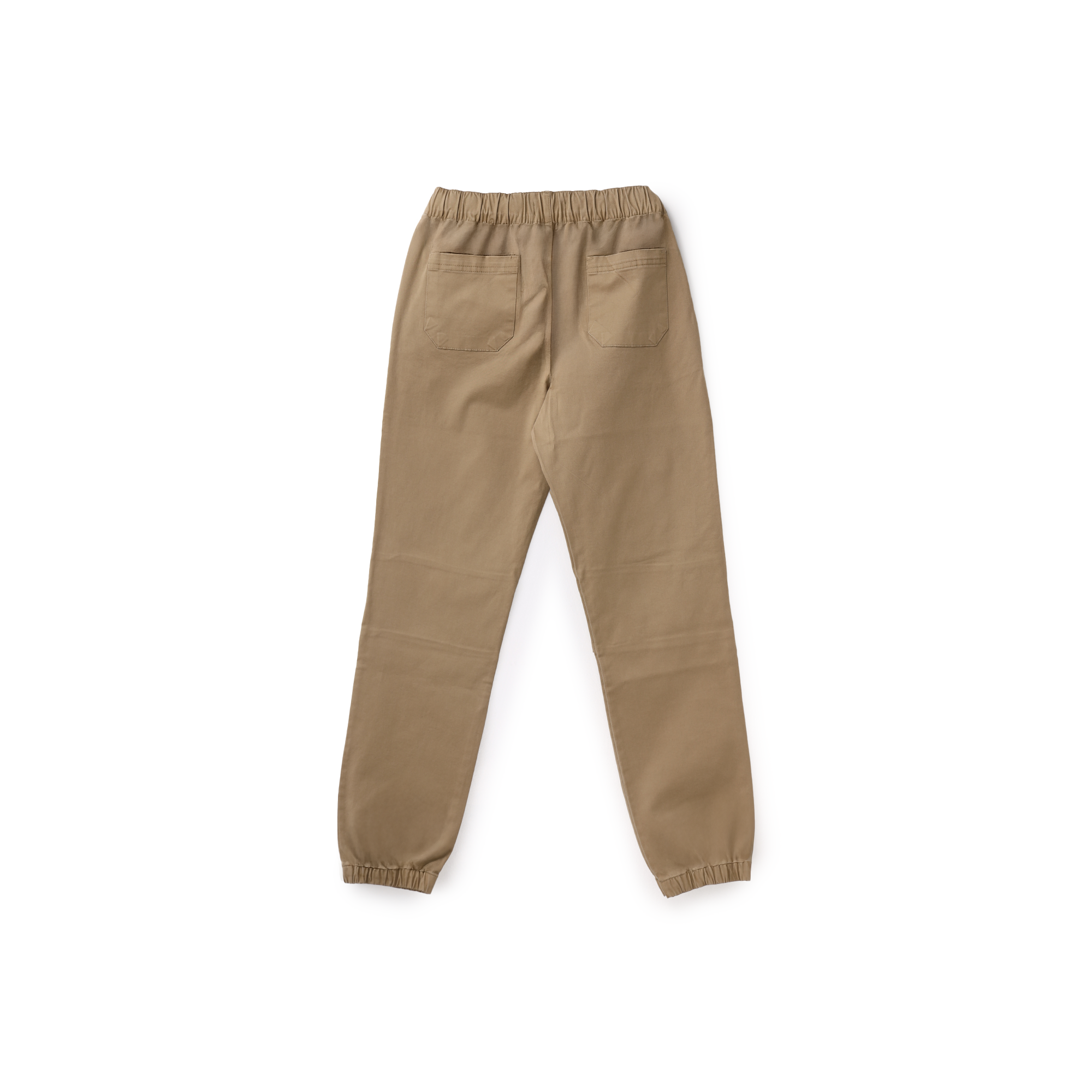 Khaki Jogger Pants With Elastic Waistband