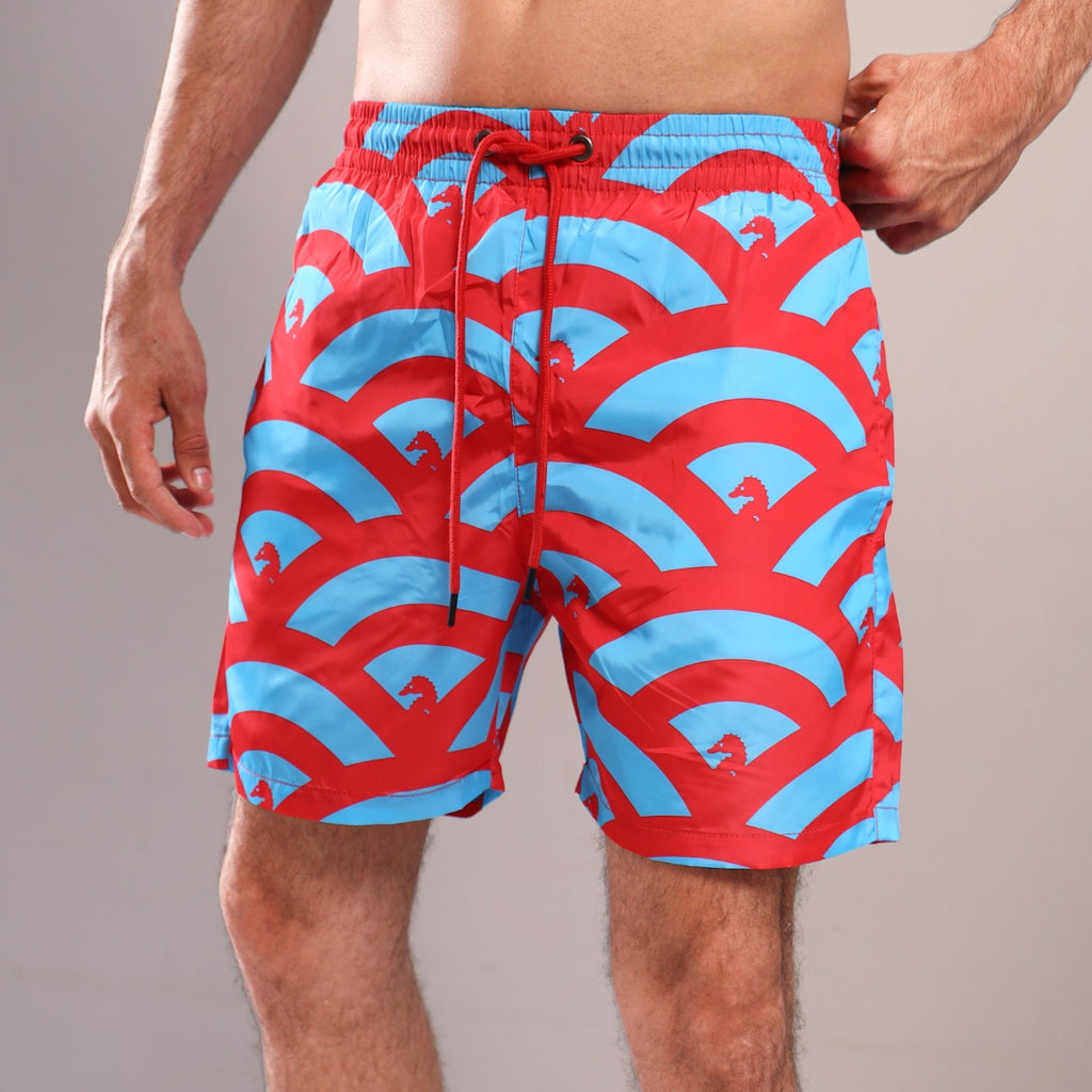 Crimson Crest Swim Trunks