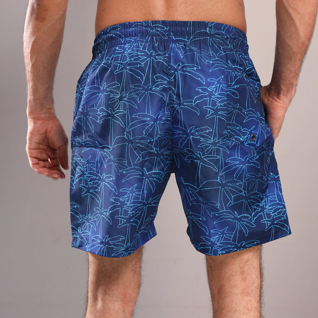Navy Palms Swim Shorts