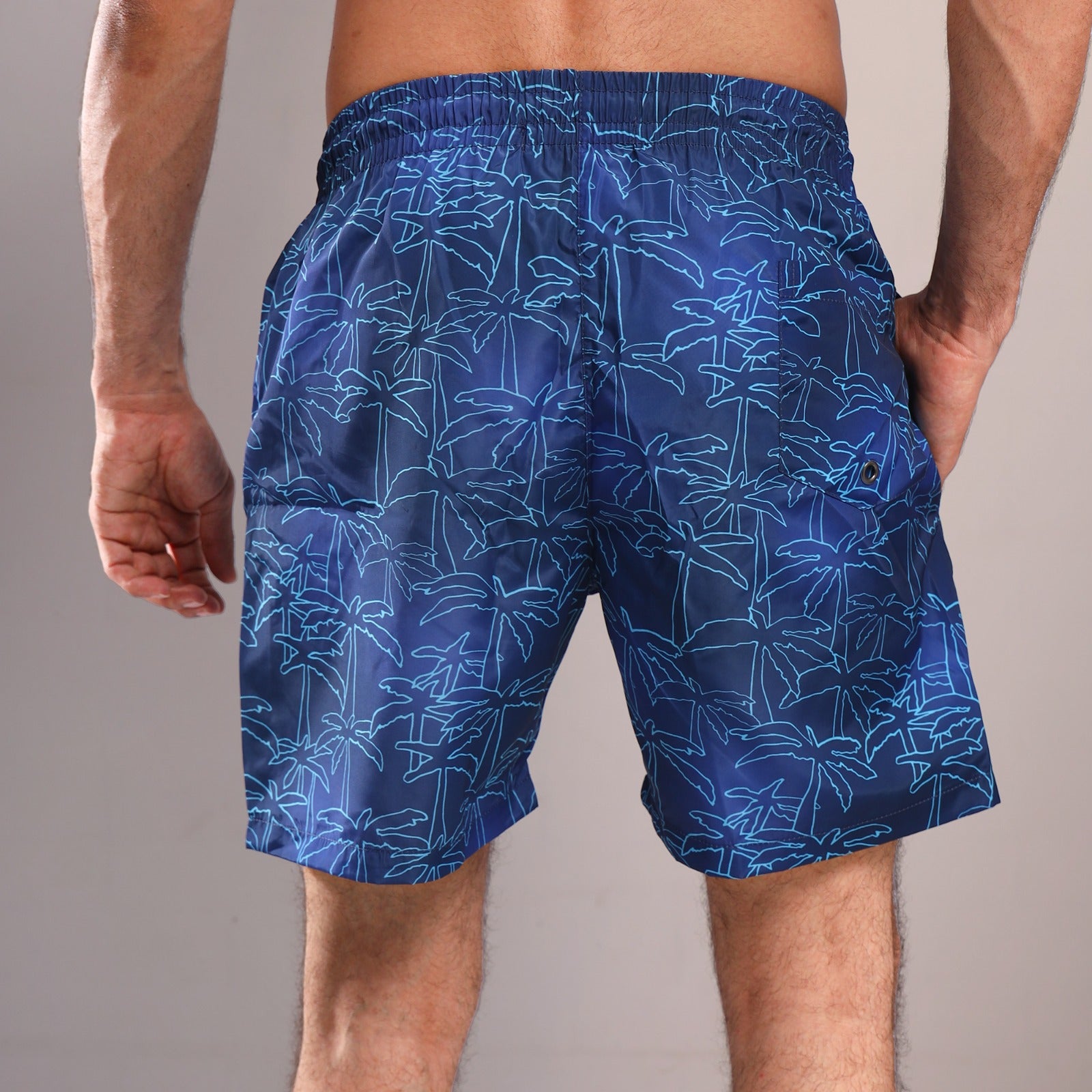 Navy Palms Swim Shorts